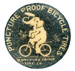 "PUNCTURE PROOF BICYCLE TIRES" RARE LAPEL STUD.