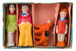 "ORPHAN ANNIE - SANDY - HAROLD TEEN - LILLUMS" BOXED BISQUE SET.