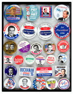 PAT BUCHANAN 1992-2000 BUTTON COLLECTION INCLUDING ONE AUTOGRAPH.