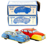 "LUPOR TAXI/POLICE CAR" BOXED WINDUP VEHICLES.