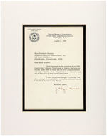 J. EDGAR HOOVER SIGNED LETTER ADDRESSING HIS 50TH ANNIVERSARY AT THE DEPARTMENT OF JUSTICE.