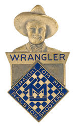 TOM MIX PROTOTYPE BADGE WITH BLUE CHECKERBOARD RALSTON LOGO.