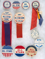 SPORTS “ALL STAR” THEMED COLLECTION OF 11 BUTTONS.