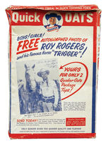 ROY ROGERS/TRIGGER PHOTO PREMIUM OFFER ON CANADIAN QUAKER OATS BOX.