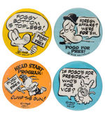 POGO AND FRIENDS FOUR BUTTONS FROM 1968 SET.