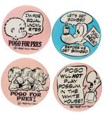 POGO GROUP OF FOUR BUTTONS FROM 1968 SET.