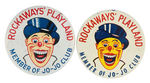 "ROCKAWAYS' PLAYLAND/MEMBER OF JO-JO CLUB" BUTTON PAIR.