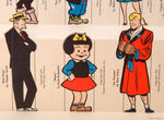 "METRO SUNDAY COMICS" DIE-CUT PROMOTIONAL DISPLAY WITH COMIC STRIP CHARACTER PUNCH-OUT FIGURES.