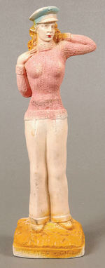 "SWEATER-GIRL" PLASTER STATUE.