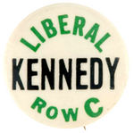 JOHN KENNEDY 1960 BUTTON USED IN NEW YORK CITY.