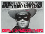 CLAYTON MOORE AS THE LONE RANGER ON NEW YORK CITY CRIME STOPPERS SIGN.