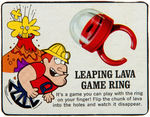 "QUAKE LAVA RING" WITH INSTRUCTION CARD AND CEREAL BOX CARD.