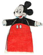 ONE MICKEY MOUSE & TWO DONALD DUCK HAND-COLORED PROTOTYPE HAND PUPPETS.