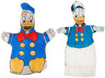 ONE MICKEY MOUSE & TWO DONALD DUCK HAND-COLORED PROTOTYPE HAND PUPPETS.