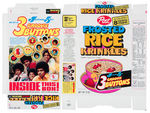 “3 JACKSON FIVE GROOVIE BUTTONS” POST FROSTED RICE KRINKLES UNUSED CEREAL BOX FLAT.