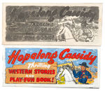 “HOPALONG CASSIDY WESTERN STORIES AND PLAY-FUN BOOK” PROTOTYPE PREMIUMS.