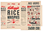 “KELLOGG RICE KRISPIES” BOX FLAT W/SNAP, CRACKLE AND POP COMIC STRIP.