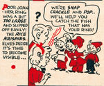 “KELLOGG RICE KRISPIES” BOX FLAT W/SNAP, CRACKLE AND POP COMIC STRIP.