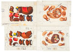 “RINGLING  BROS. AND BARNUM & BAILEY CIRCUS TOYS” KELLOGG CEREAL PREMIUM CARD SET ORIGINAL ART.