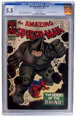 "AMAZING SPIDER-MAN" #41 OCTOBER 1966 CGC 5.5 OFF-WHITE PAGES.