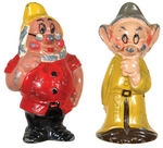 RARE PAIR OF METAL FIGURES FROM SEVEN DWARFS SET BY LINCOLN LOGS.