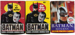 DC COMICS SUPERMAN/SUPERGIRL/BATMAN MOVIES FULL GUM CARD/STICKERS  DISPLAY BOXES.