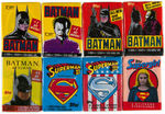 DC COMICS SUPERMAN/SUPERGIRL/BATMAN MOVIES FULL GUM CARD/STICKERS  DISPLAY BOXES.