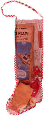 CHRISTMAS STOCKING GIFT PACK W/1964 TOPPS BASEBALL AND 1966 JAMES BOND CARDS.