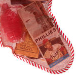 CHRISTMAS STOCKING GIFT PACK W/1964 TOPPS BASEBALL AND 1966 JAMES BOND CARDS.