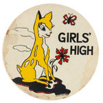 "GIRLS' HIGH" PAIR OF SCHOOL BUTTONS.