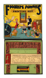 "FAVORITE FUNNIES PRINTING SET" WITH ORPHAN ANNIE/DICK TRACY/ETC.