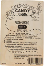 "PAC-MAN CANDY BY FLEER" ON ORIGINAL STORE CARD.