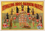 "RINGLING BROS. AND BARNUM & BAILEY" CIRCUS POSTER WITH GIRLS & PERFORMING CATS.