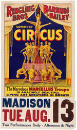 "RINGLING BROS. AND BARNUM & BAILEY COMBINED CIRCUS" MARCELLUS TROUPE POSTER.