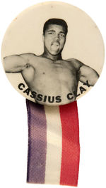 “CASSIUS CLAY” VERY EARLY CAREER PORTRAIT BUTTON.