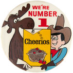 BULLWINKLE AND CHEERIOS KID RARE PROMO BUTTON.