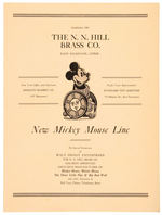 "N. N. HILL BRASS CO." RETAILERS PAPERWORK FEATURING THE "NEW MICKEY MOUSE LINE."