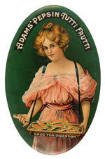 OUTSTANDING COLOR OVAL MIRROR FOR "ADAM'S PEPSIN TUTTI FRUTTI."