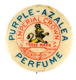 PROBABLE FIRST EVER PERFUME AD BUTTON CIRCA 1896.