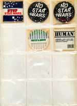 CANADIAN PEACE AND ANTI-WAR 89 BUTTONS FROM 1980s AND LEVIN COLLECTION.