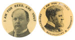 “REED” AND “ALLISON” PAIR OF 1896 HOPEFUL LAPEL STUDS BY W&H.