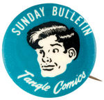 LI'L ABNER ON PHILA. “SUNDAY BULLETIN/TANGLE COMICS” PROMO BUTTON.