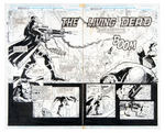 "DARKHOLD: PAGES FROM THE BOOK OF SINS" 2-PAGE COMIC BOOK SPLASH PAGE ORIGINAL ART WITH PUNISHER.