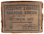 “MARX ELECTRIC LIGHTED RAILROAD STATION” COMPLETE BOXED  SET.