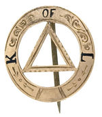 "KNIGHTS OF LABOR" C. 1880s DIE-CUT PIN.