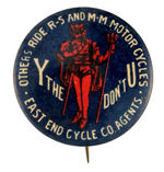 R-S & M-M MOTORCYCLES BUTTON WITH DEVIL.