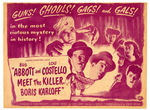 “ABBOTT AND COSTELLO MEET THE KILLER, BORIS KARLOFF” MOVIE HERALD.