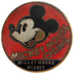 MICKEY MOUSE CLUB ENGLISH ENAMEL BADGE GROUP OF THREE.