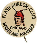 EARLIEST "FLASH GORDON CLUB" NEWSPAPER SPONSORED MEMBER'S BUTTON FROM CPB.