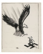 FRED GRAF EAGLE ATTACKING HITLER ORIGINAL ART.